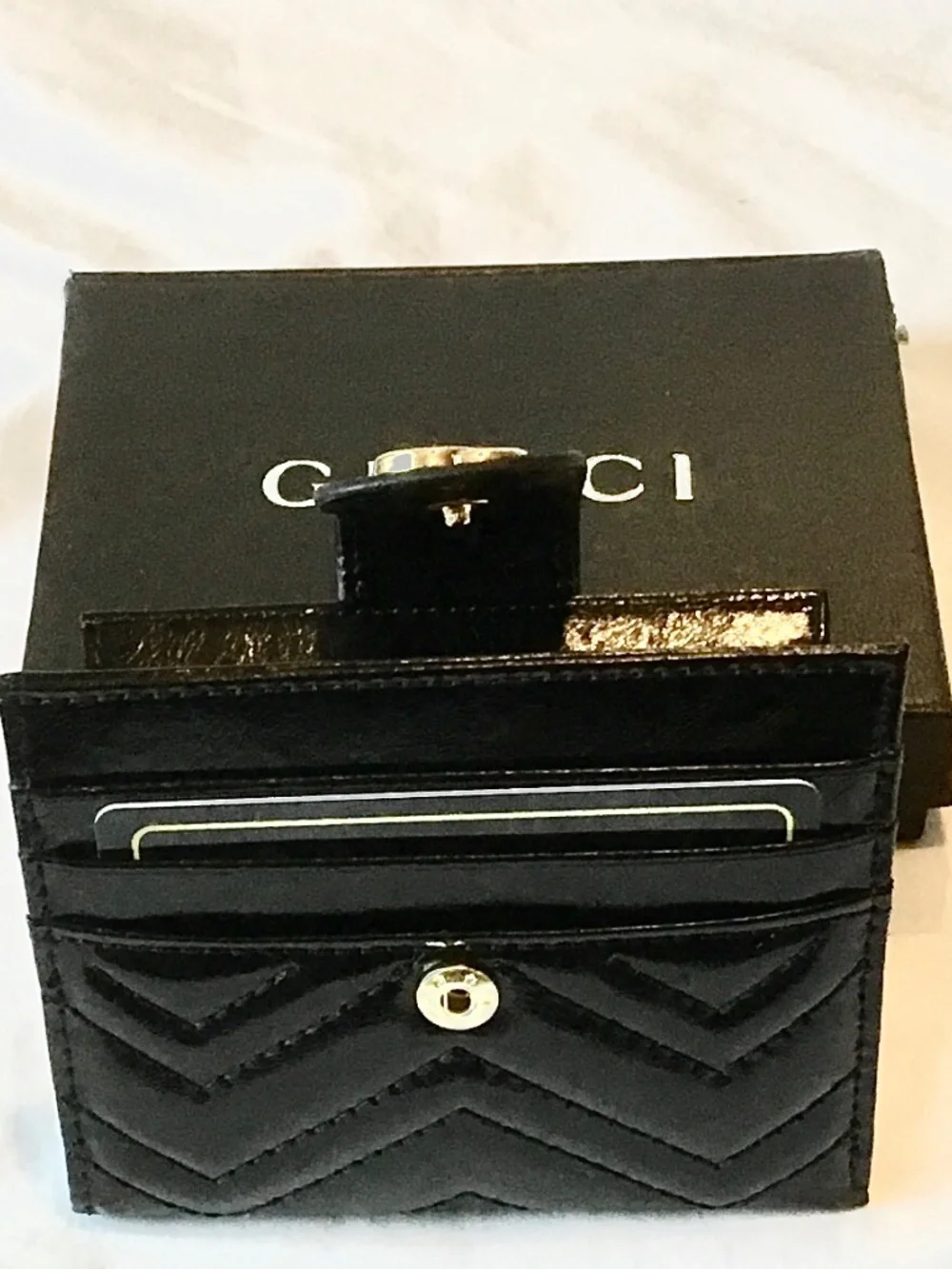 GUCCI SMAL BLACK UNISEX CARDS ORGANIZERS LEATHER WALLET